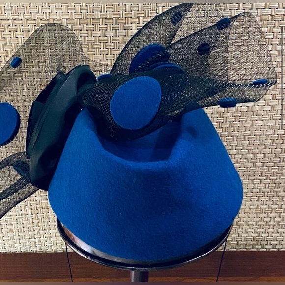 Royal Blue Pill Box Hat by Deborah New York main image 5